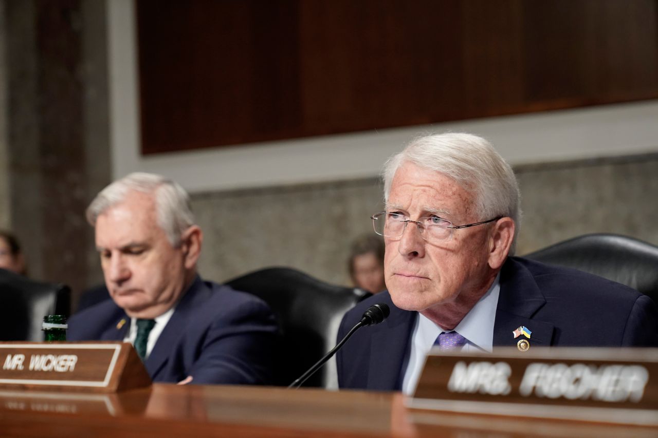 Sen. Roger Wicker, right, listens during the Senate Armed Services hearing on May 4, in Washington, DC.