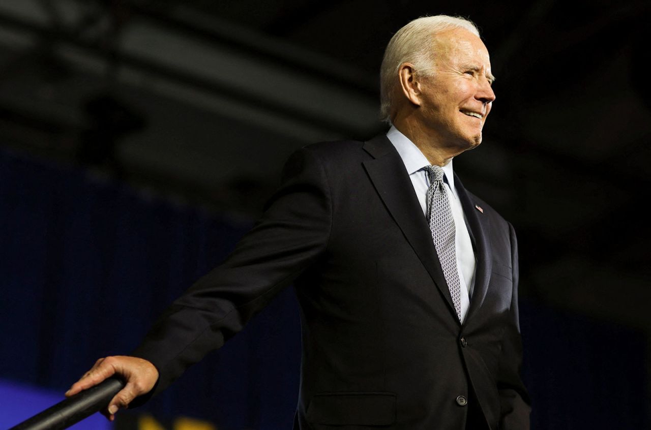 President Joe Biden attends a rally in Bowie, Maryland, on November 7. 