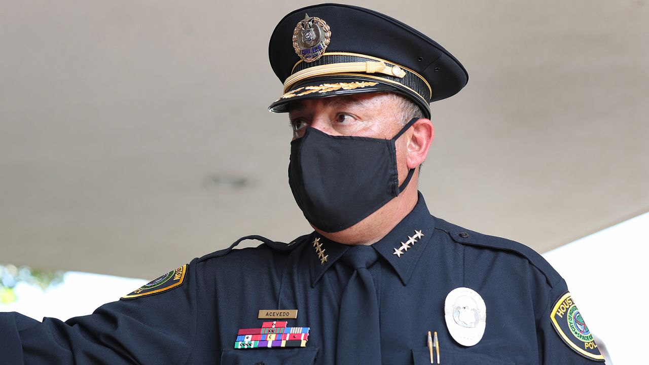 In this June 9, 2020 file image, Houston Police Houston Police Department Chief Art Acevedo arrives for the funeral of George Floyd at the Fountain of Praise church in Houston.