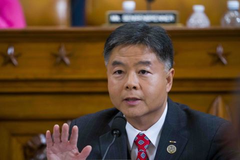 In this December 9, 2019 file photos, Rep. Ted Lieu speaks during House impeachment inquiry hearings before the House Judiciary Committee on Capitol Hill in Washington. 
