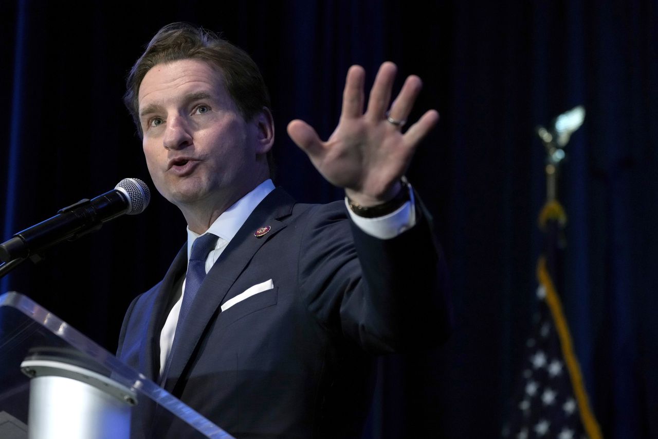 Rep. Dean Phillips speaks at South Carolina's "First in the Nation" dinner in Columbia, South Carolina, on January 27.