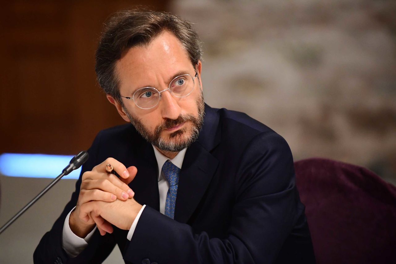 Turkey's Communications Director Fahrettin Altun is pictured during a meeting in Istanbul, Turkey on September 7.