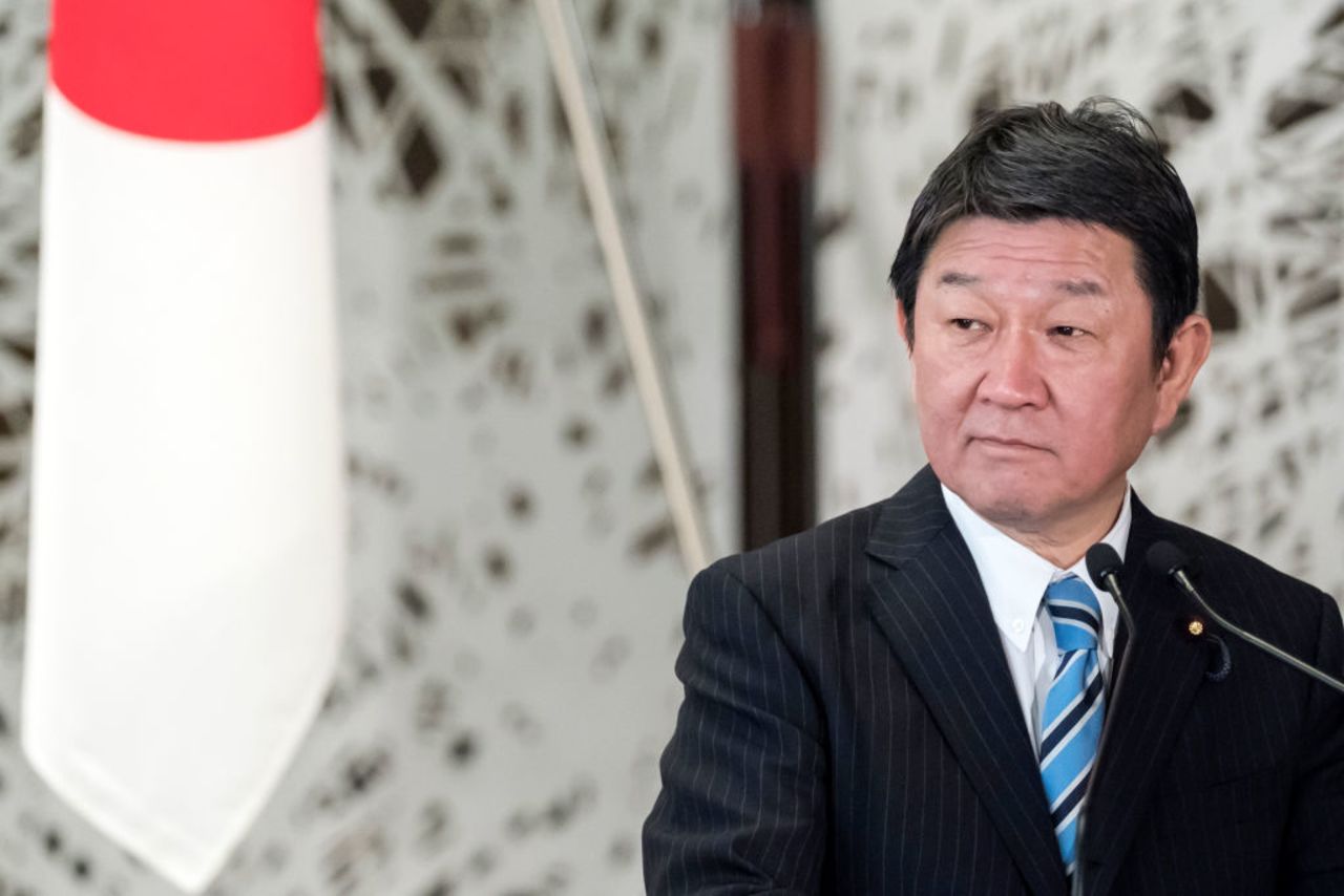 Japanese Foreign Minister Toshimitsu Motegi at the Japan-UK Foreign Ministers' Strategic Dialogue in Tokyo, Japan, in February.