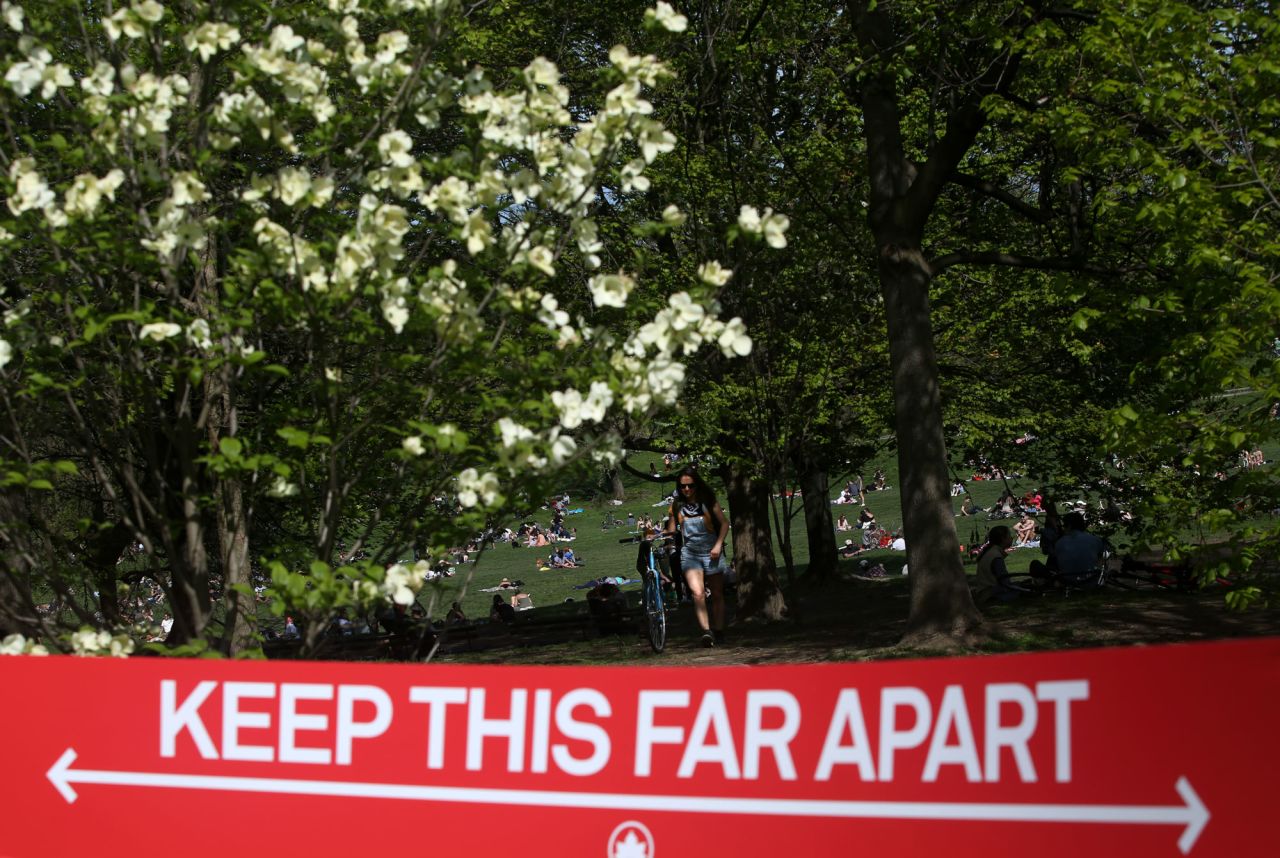 New Yorkers congregate in Prospect Park on May 2 in New York City.