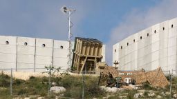 A battery of Israel's Iron Dome air defense system is pictured near Jerusalem on Monday.