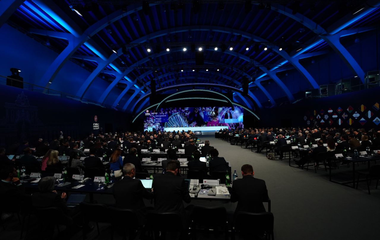 A general view of the 47th UEFA Ordinary Congress meeting in Lisbon on Wednesday.