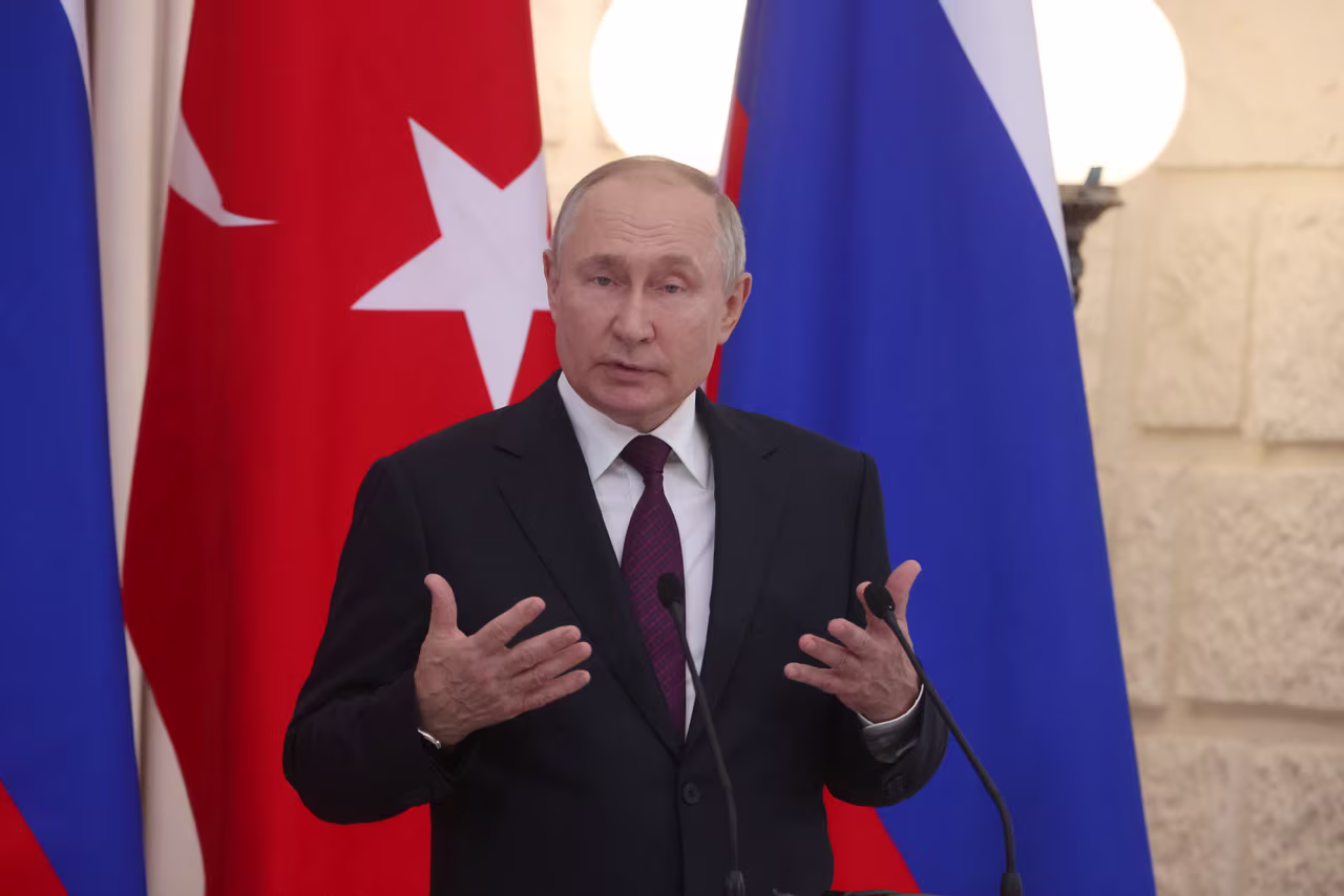 Russian President Vladimir Putin speaks during a press conference on September 4, in Sochi, Russia. 