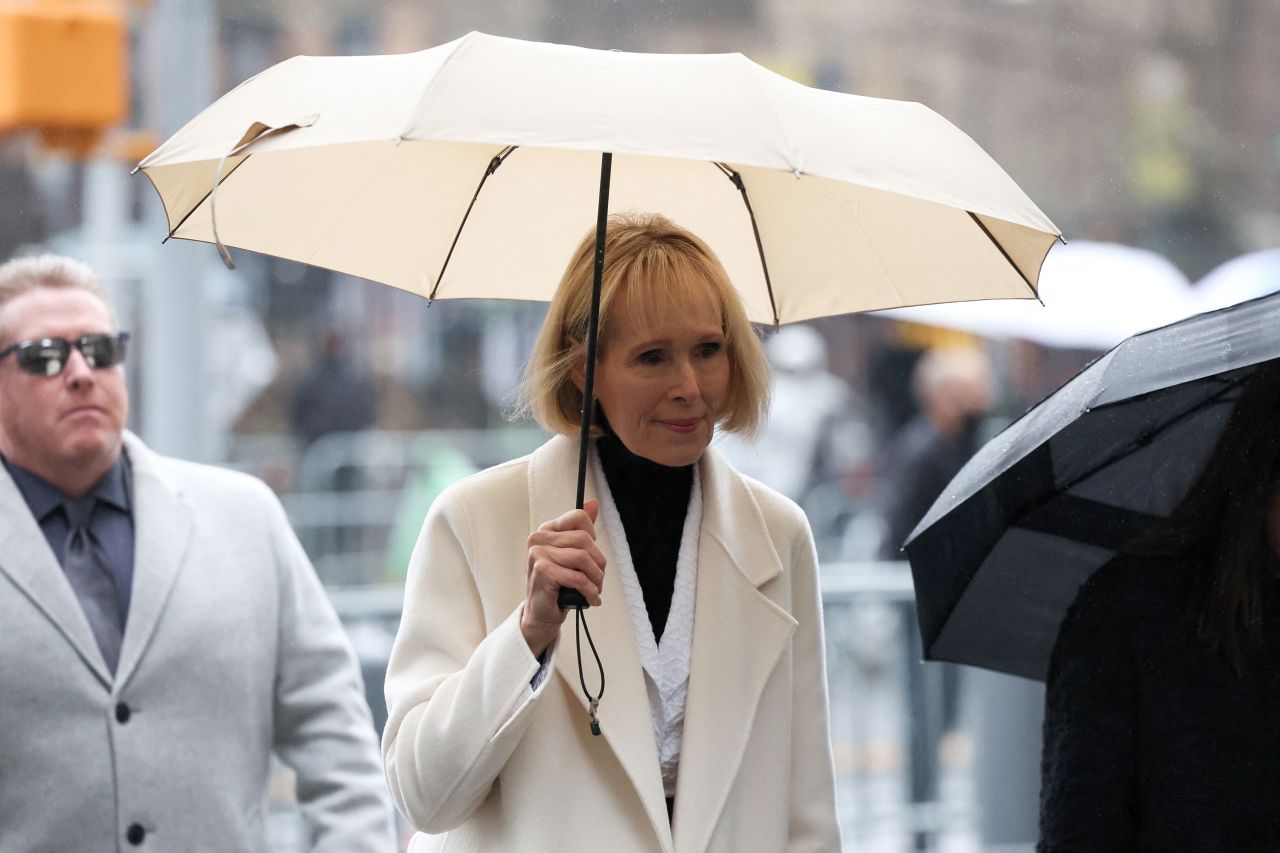 E. Jean Carroll arrives outside court in Manhattan, New York, on January 26. 