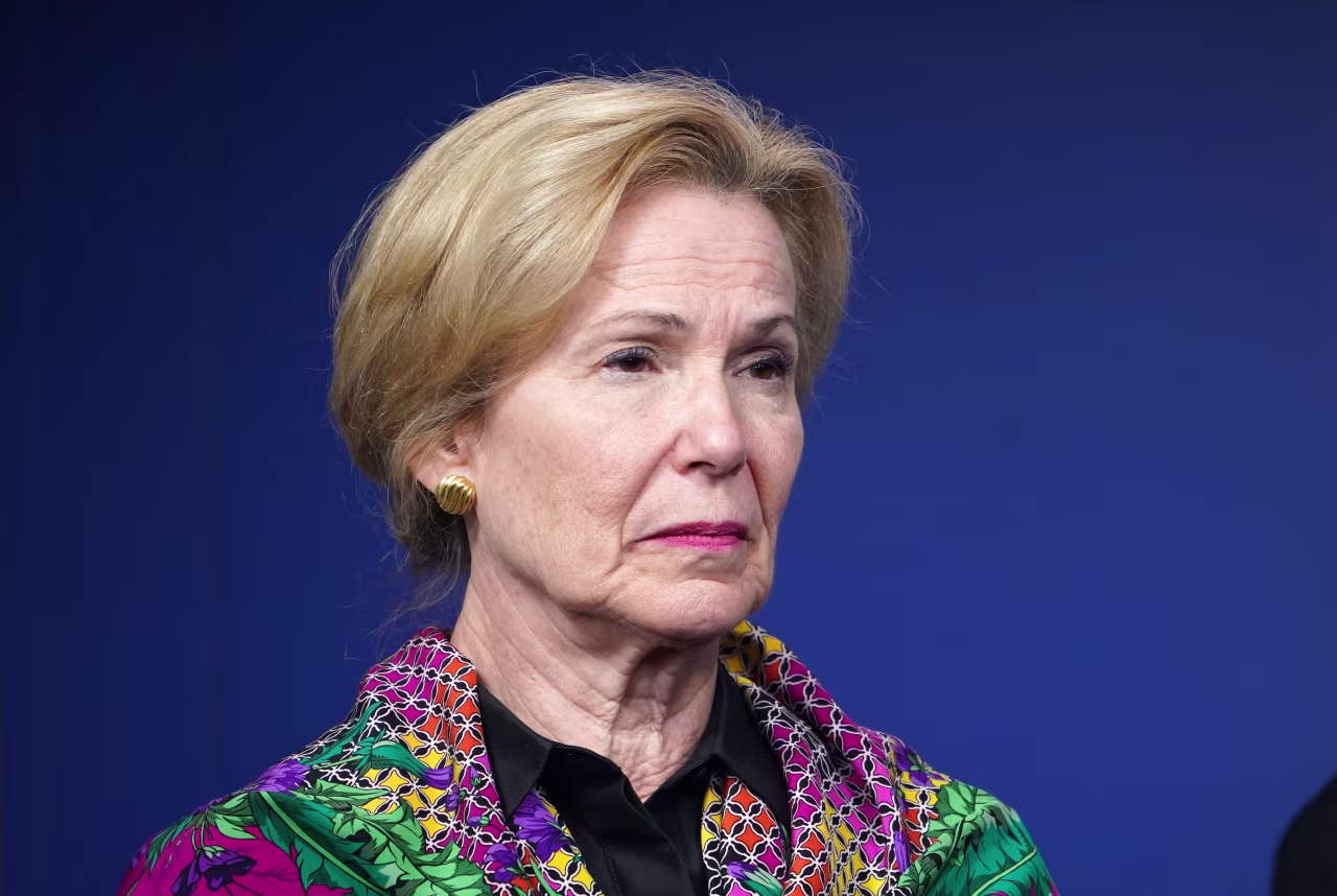Dr. Deborah Birx listens during a coronavirus briefing at the White House on April 20.
