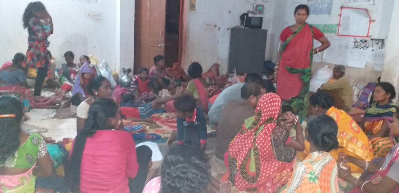 Evacuees from Puri wait out the storm at one of the emergency relief camps set up ahead of Cyclone Fani. 