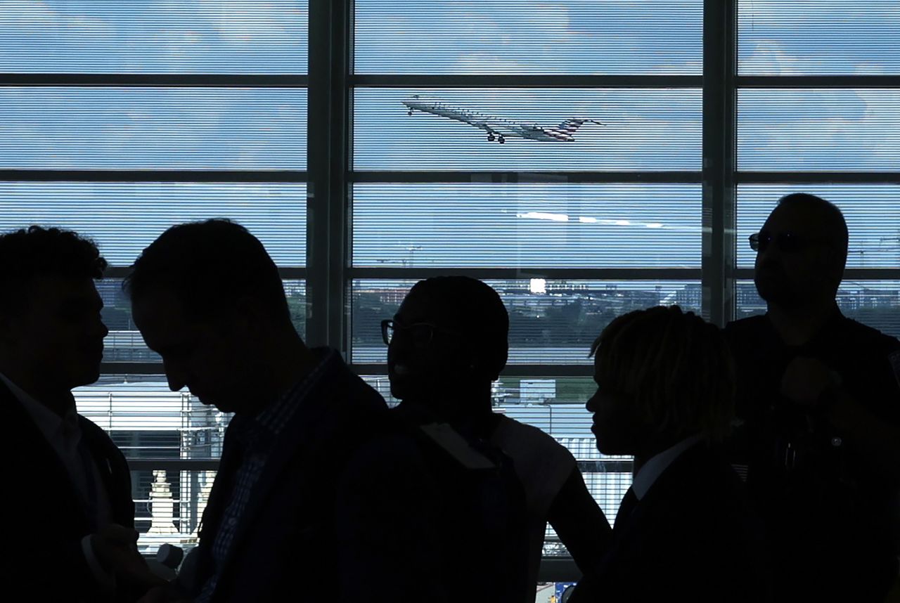 An American Airlines flight takes off from Ronald Reagan Washington National Airport.