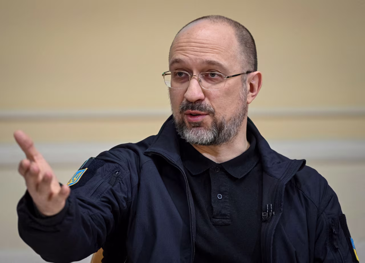 Ukraine's Prime Minister Denys Shmyhal attends a news conference, amid Russia's attack on Ukraine, in Kyiv, Ukraine on March 3, 2023.