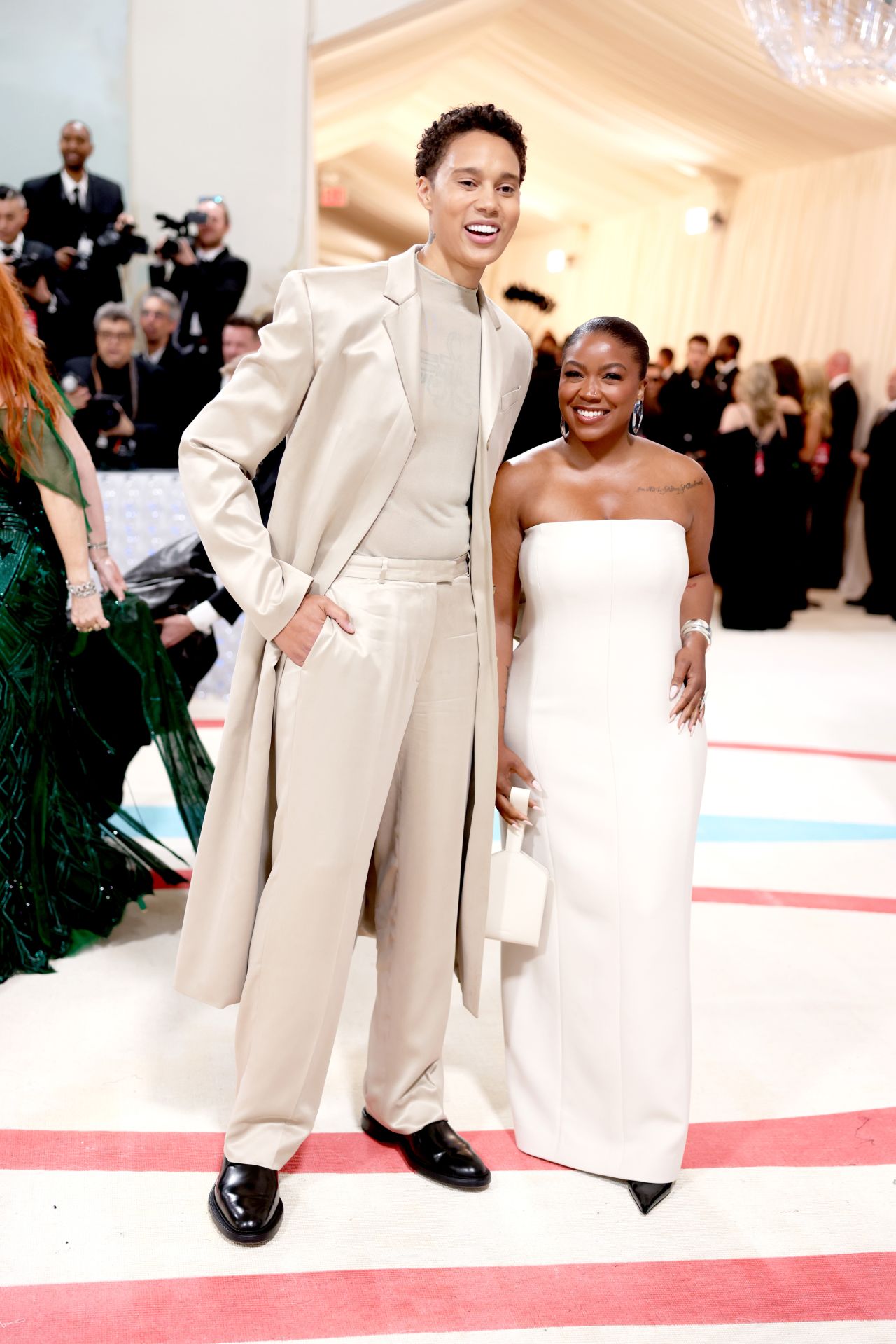 New York, USA. 01st May, 2023. Emma Chamberlain walking on the red carpet  at the 2023 Metropolitan Museum of Art Costume Institute Gala celebrating  the opening of the exhibition titled Karl Lagerfeld