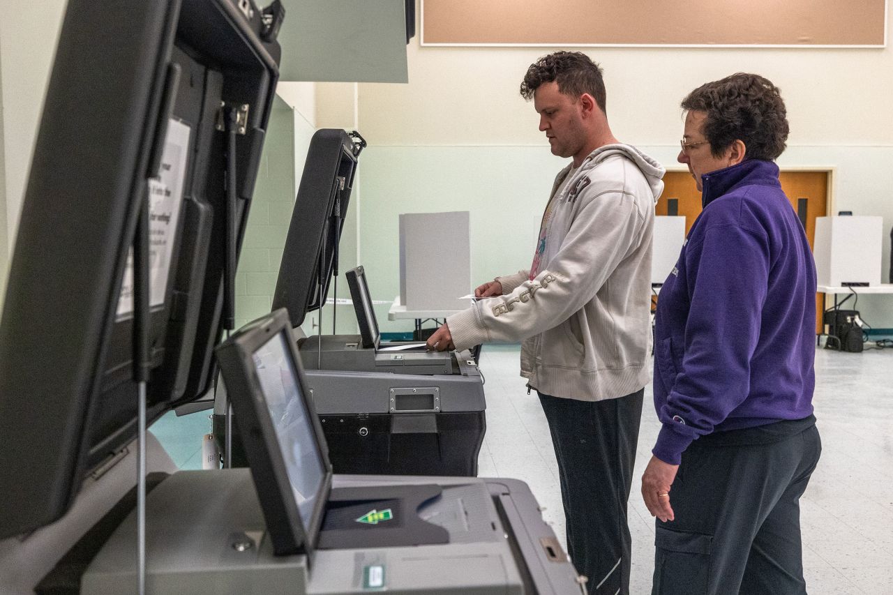 A voter casts their ballot in Charlotte, North Carolina, on Tuesday.