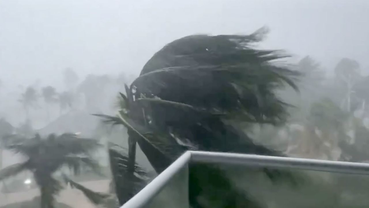 Curtis Kitchen shared video from where his family is riding out the storm in Montego Bay, Jamacia on Wednesday, July 3. 