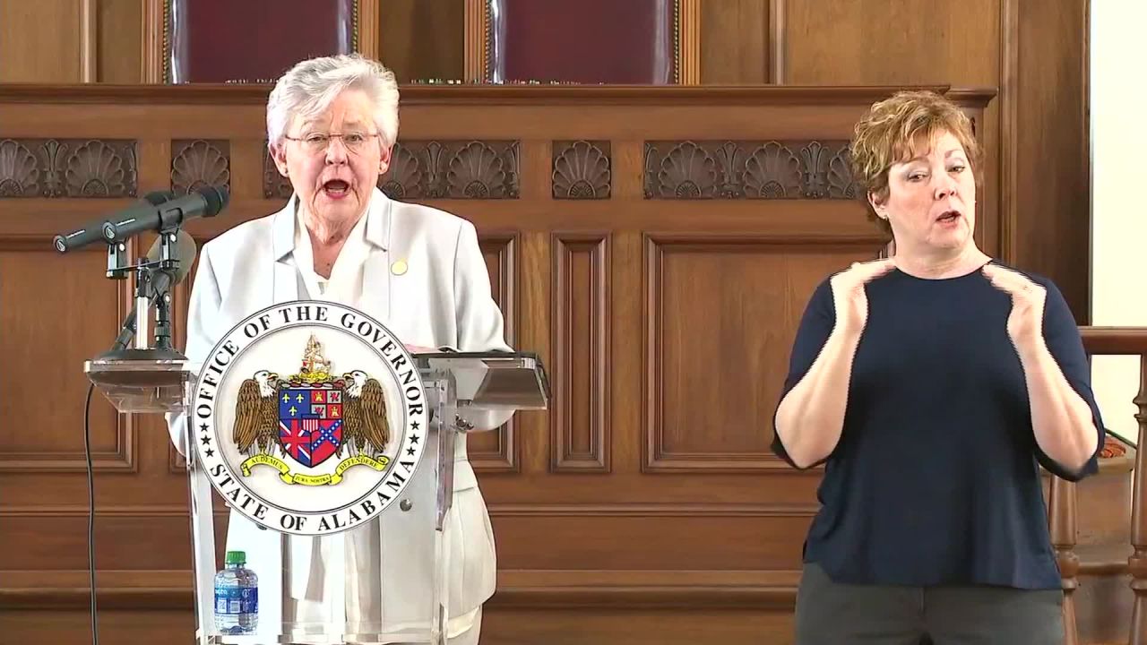 Alabama Gov. Kay Ivey speaks during a press conference in Montgomery, Alabama, on May 21.