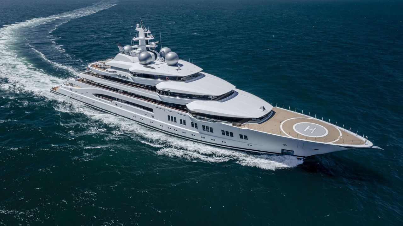The Amadea, a mega yacht seized by the Justice Department, is going up for auction.