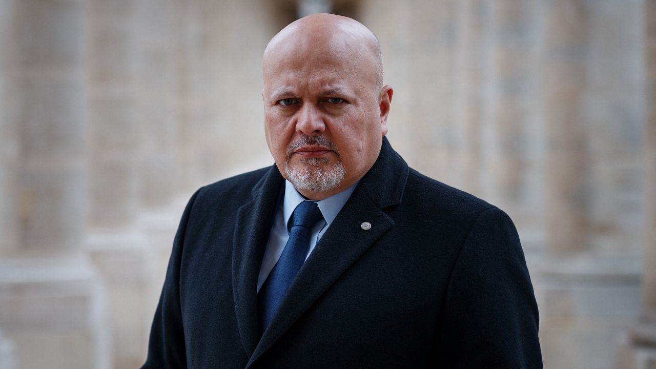 International Criminal Court Prosecutor Karim Khan at the Cour d'Honneur of the Palais Royal in Paris, France, on February 7.