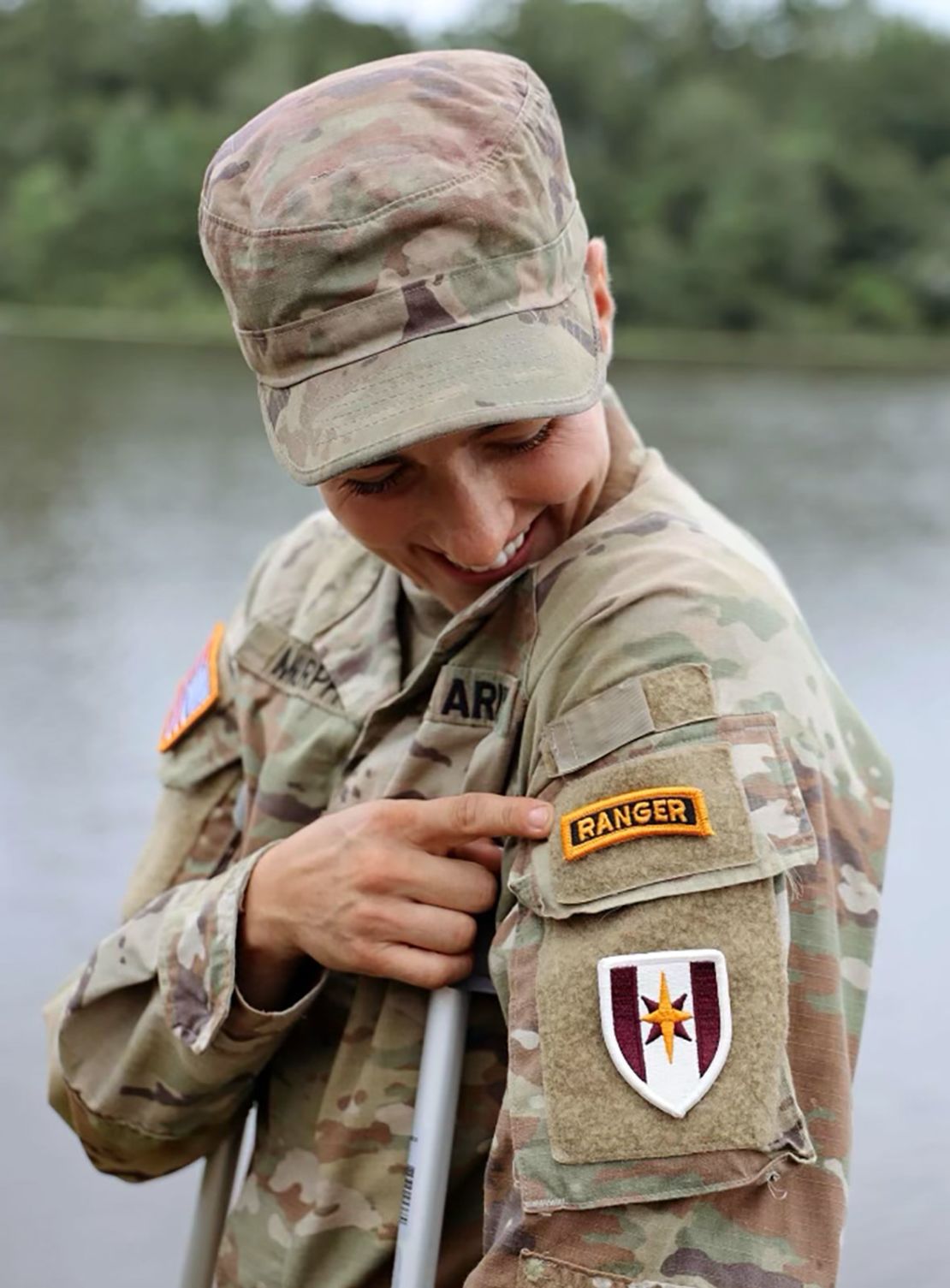 Capt. Molly Murphy at Ranger School graduation, July 19, 2024. (Photo provided by Capt. Molly Murphy)