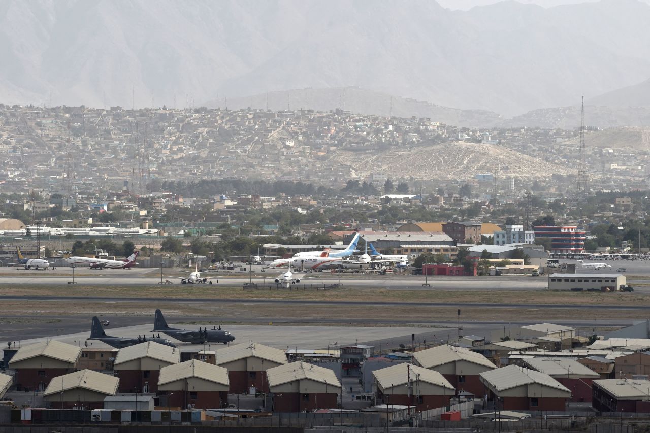 This picture taken on Saturday shows planes on the tarmac of the airport in Kabul. 