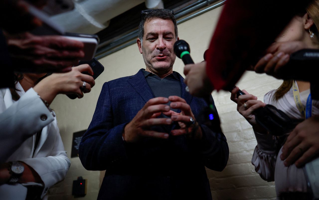 Rep. Mark Green talks to reporters at the Capitol on October 12.