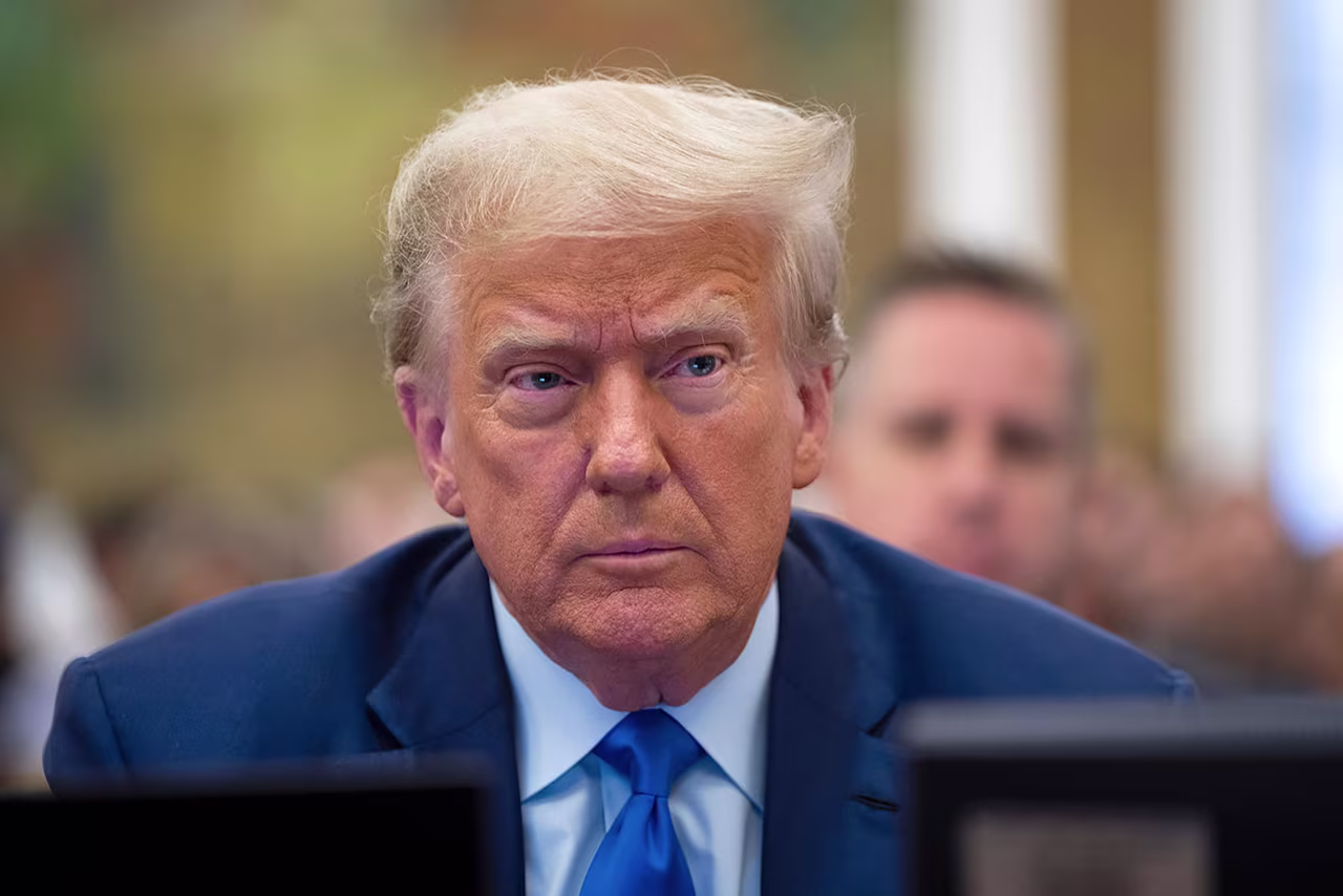Trump attends his civil business fraud trial at the New York Supreme Court, on Tuesday, October 24.