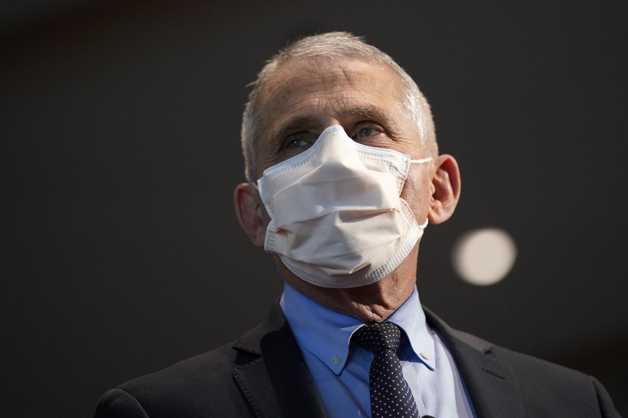 Anthony Fauci, director of the National Institute of Allergy and Infectious Diseases, speaks during at the NIH Clinical Center Masur Auditorium in Bethesda, Maryland, on Tuesday, December 22, 2020. 