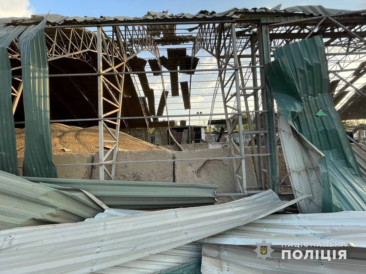 A grain warehouse heavily damaged by a Russian drone strike is seen at a compound of a port on the Danube in Odesa region, Ukraine on August 16.