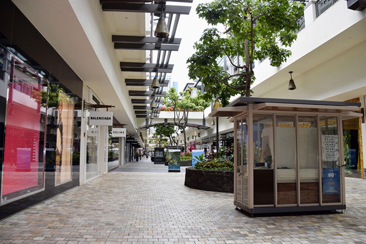 Honolulu's Ala Moana Center is deserted on March 23, due to the coronavirus pandemic. 