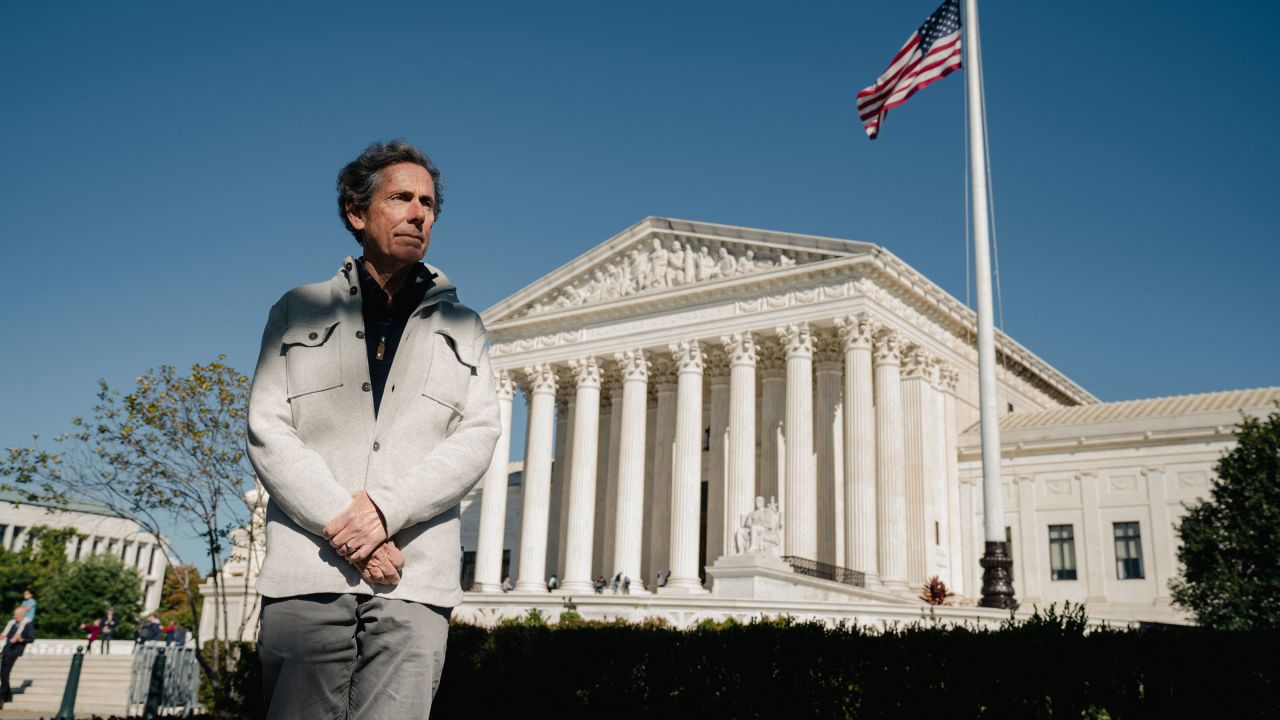 Edward Blum stands for a portrait outside the Supreme Court on October 20.