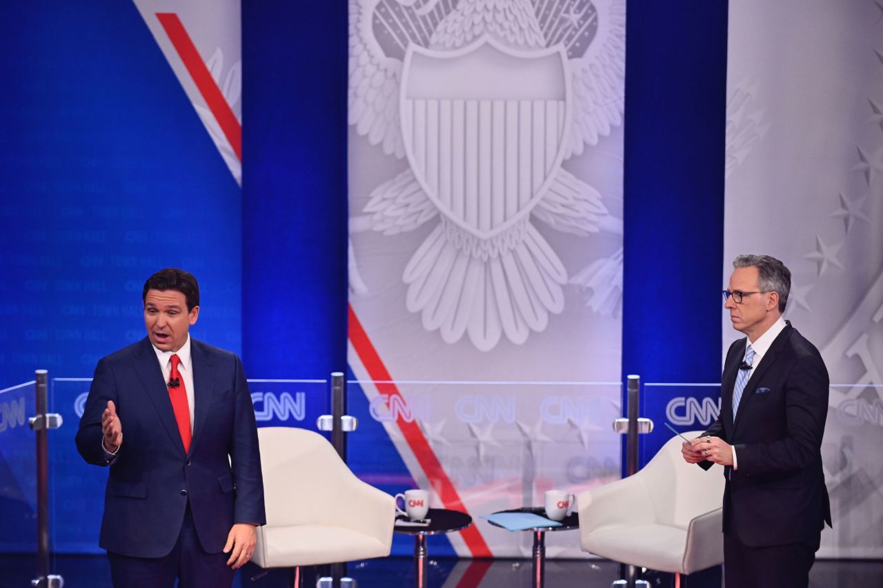 DeSantis participates in a CNN Republican Town Hall at Grand View University in Des Moines, Iowa, on Tuesday, December 12.