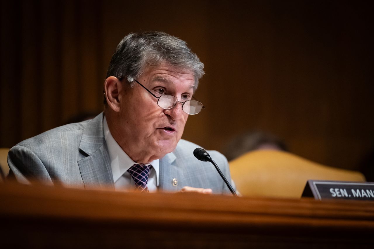 Sen. Joe Manchin speaks during a Senate hearing in Washington, DC, on June 4. 