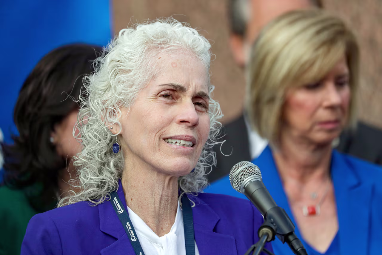 Los Angeles County Department of Public Health Director Barbara Ferrer addresses attendees at a press conference in Los Angeles on March 4.