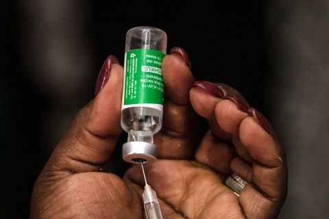 A nurse prepares a dose of the Oxford/AstraZeneca Covid-19 vaccine in Nairobi, Kenya, on April 21. 