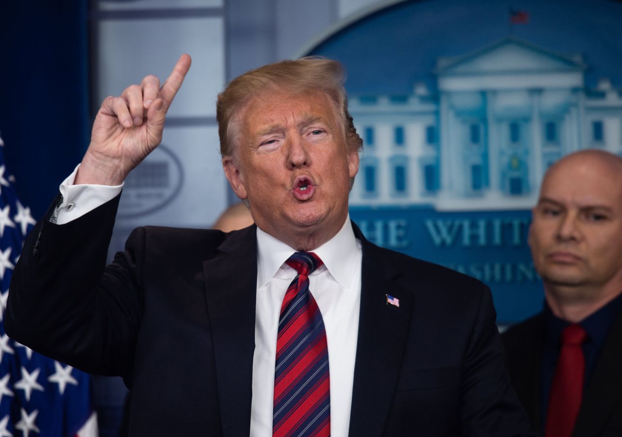 Trump addresses the press in the White House briefing room on Jan. 3, 2019. 