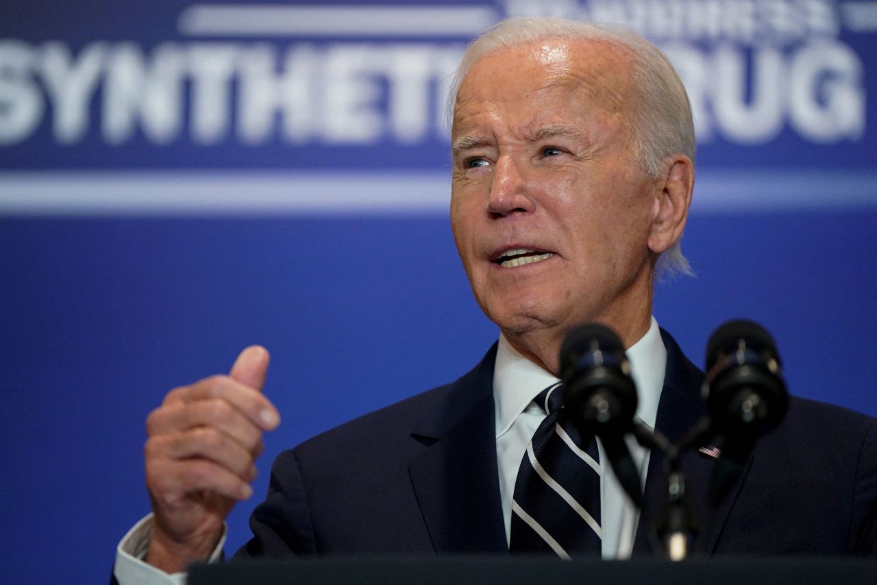 President Joe Biden speaks at an event supporting the "Global Coalition to Address Synthetic Drug Threats" on the sidelines of  the United National General Assembly in New York, on Tuesday, September 24.