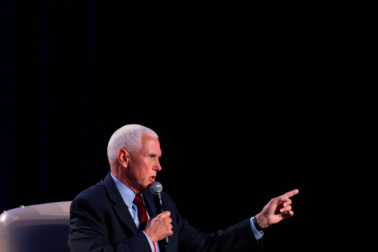 Mike Pence speaks at Erick Erickson's conservative political conference "The Gathering" in Atlanta, Georgia, on August 18.