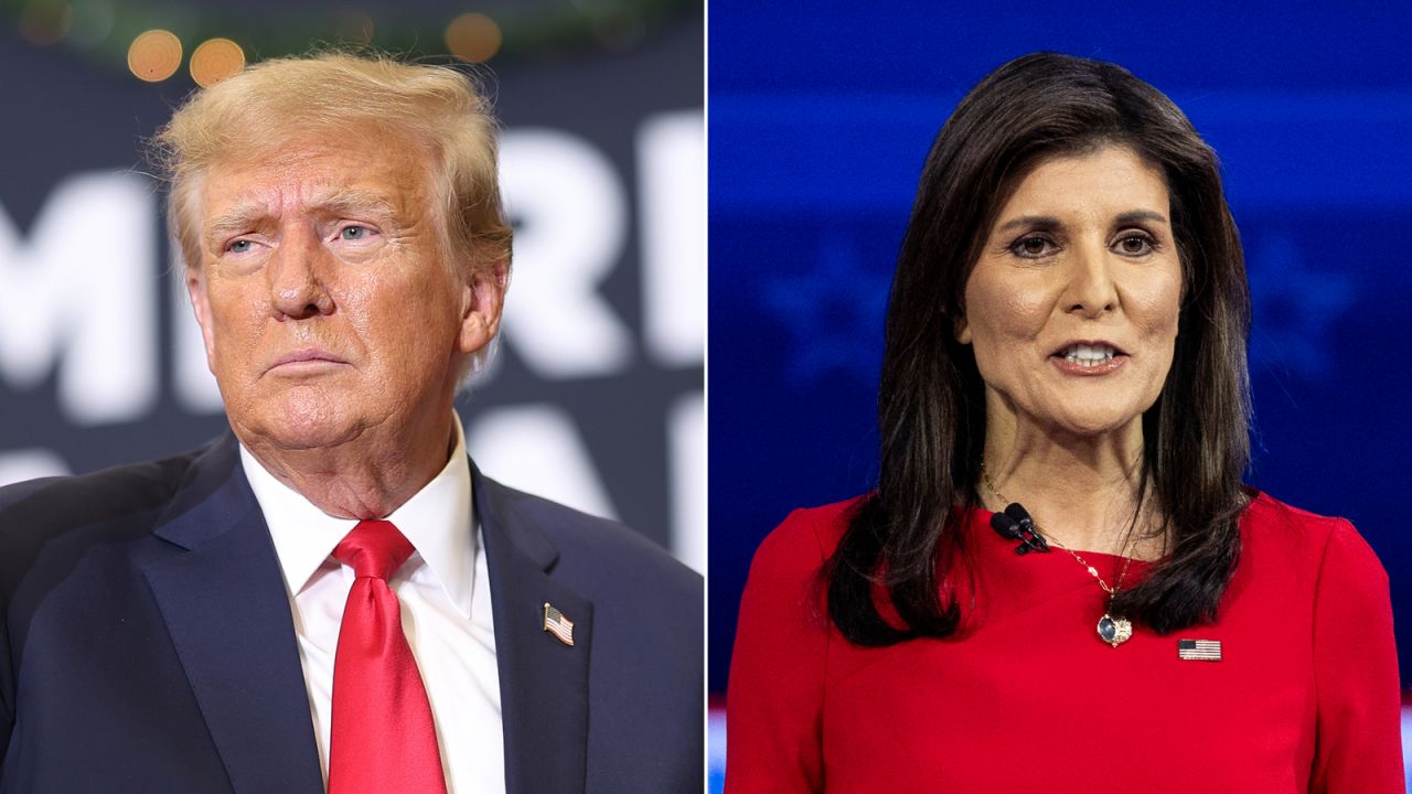 Republican presidential candidates Donald Trump and Nikki Haley.