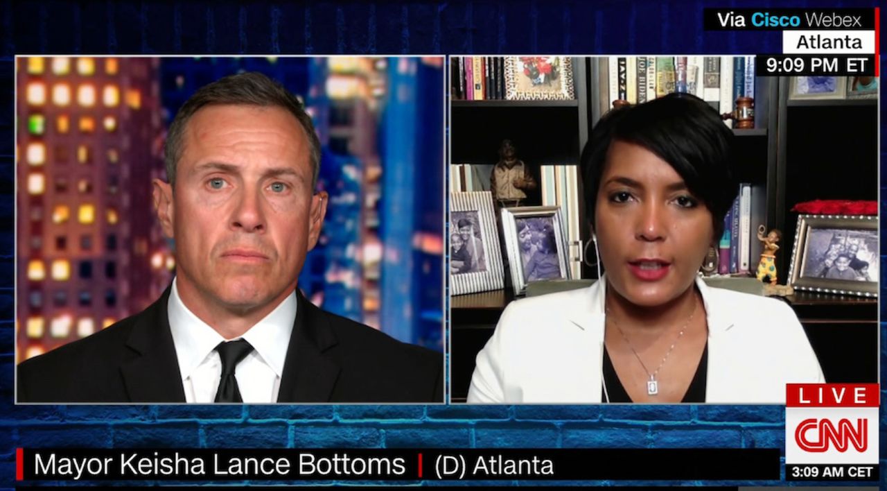 CNN's Chris Cuomo and Atlanta Mayor Keisha Lance Bottoms.