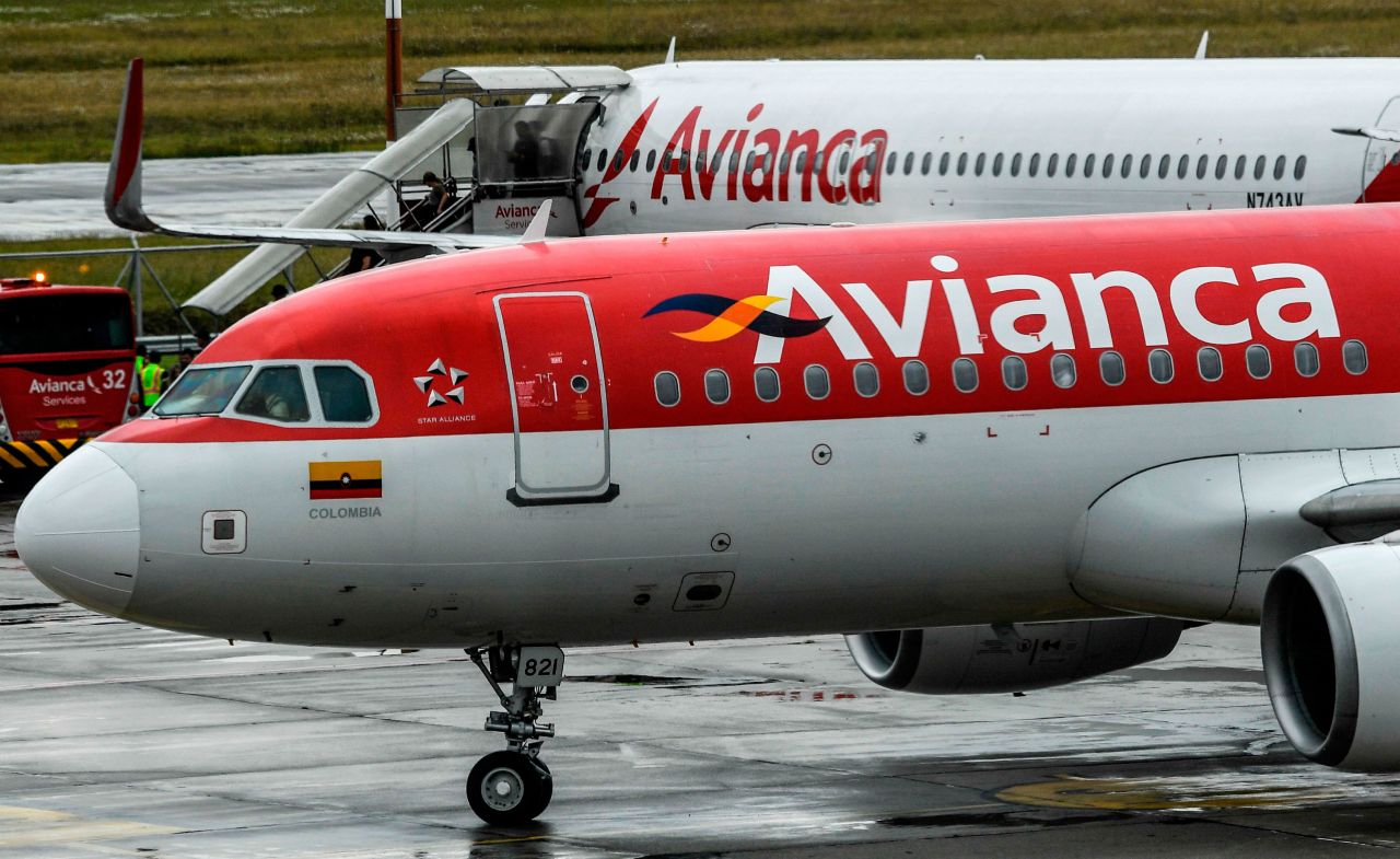 Aircraft of Colombian airline Avianca are seen on the tarmac at El Dorado International Airport in Bogota on August 28, 2019.
