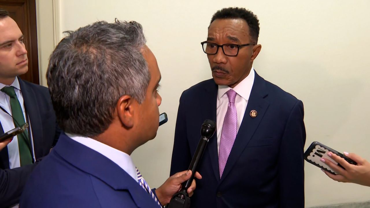 Rep. Kweisi Mfume speaks with CNN's Manu Raju on Monday.