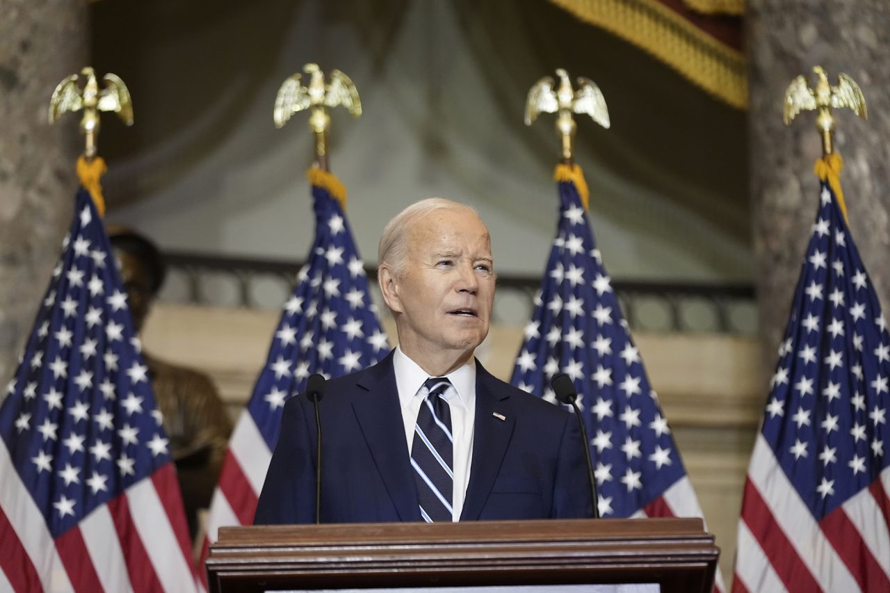 President Joe Biden speaks at the National Prayer Breakfast at the Capitol in Washington D.C., on February 1.