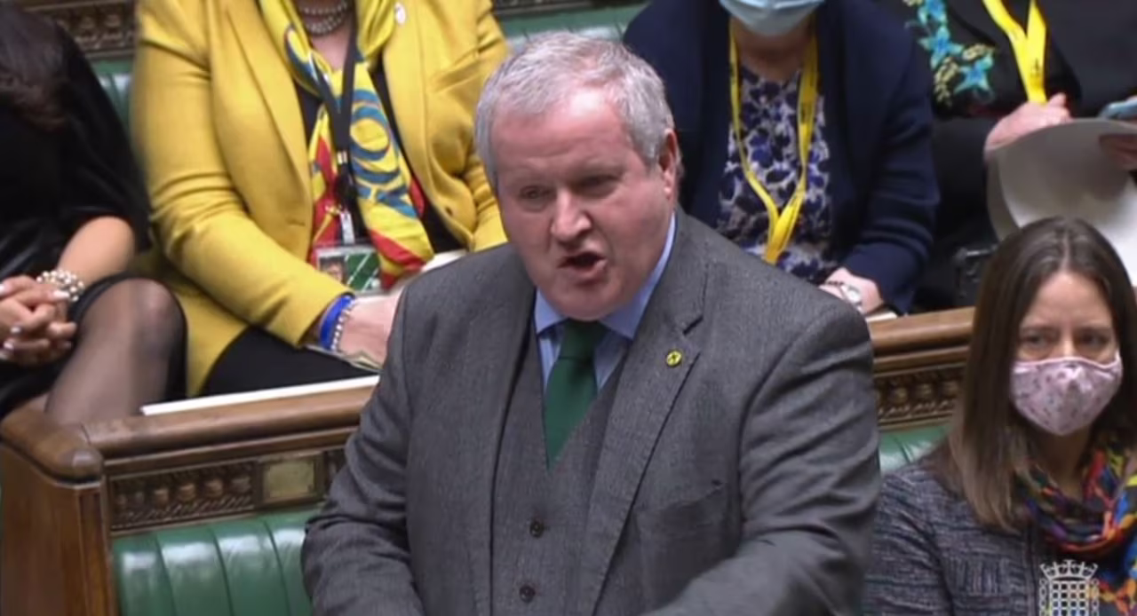 SNP Westminster leader Ian Blackford responds to a statement by Prime Minister Boris Johnson to MPs in the House of Commons on the Sue Gray report on January 31.