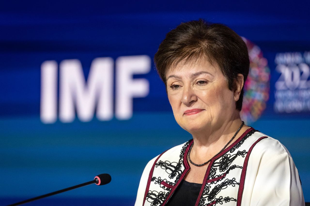 Managing Director of the International Monetary Fund Kristalina Georgieva attends the annual meetings of the International Monetary Fund (IMF) and the World Bank Group (WBG), in Marrakesh, Morocco, on October 12.