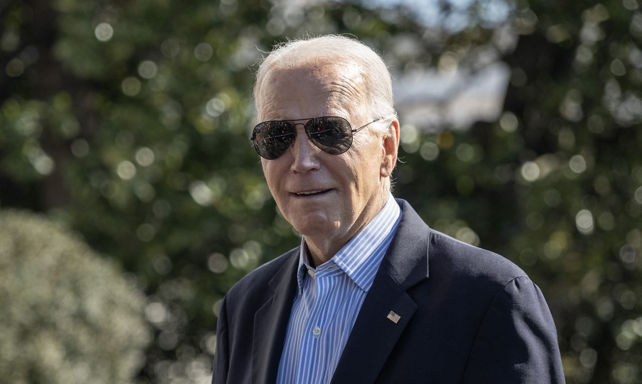 US President Joe Biden speaks to reporters before boarding Marine One on the South Lawn of the White House in Washington, D.C, on February 29.