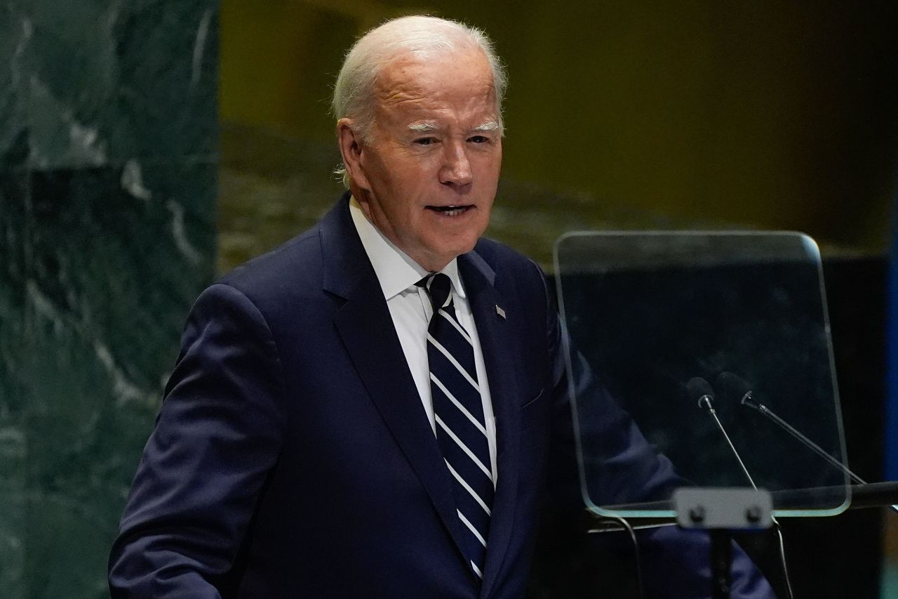 President Joe Biden addresses the United Nations General Assembly on Tuesday.