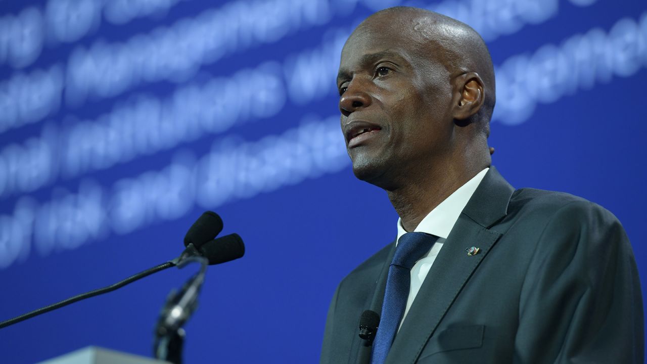 Haiti President Jovenel Moise speaks onstage during the 2018 Concordia Annual Summit in New York on September 25, 2018.