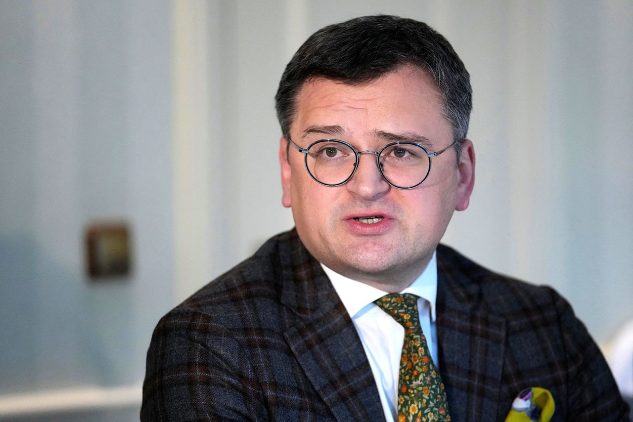 Ukrainian Foreign Minister Dmytro Kuleba attends a meeting at the Munich Security Conference on Saturday.