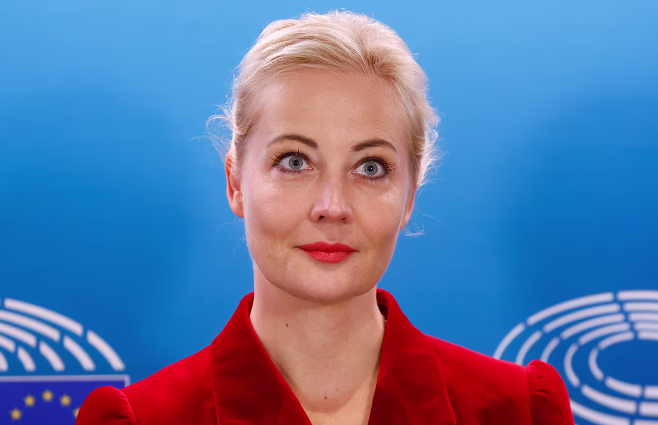 Yulia Navalnaya at the European Parliament in Brussels, Belgium, on September 28, 2022.