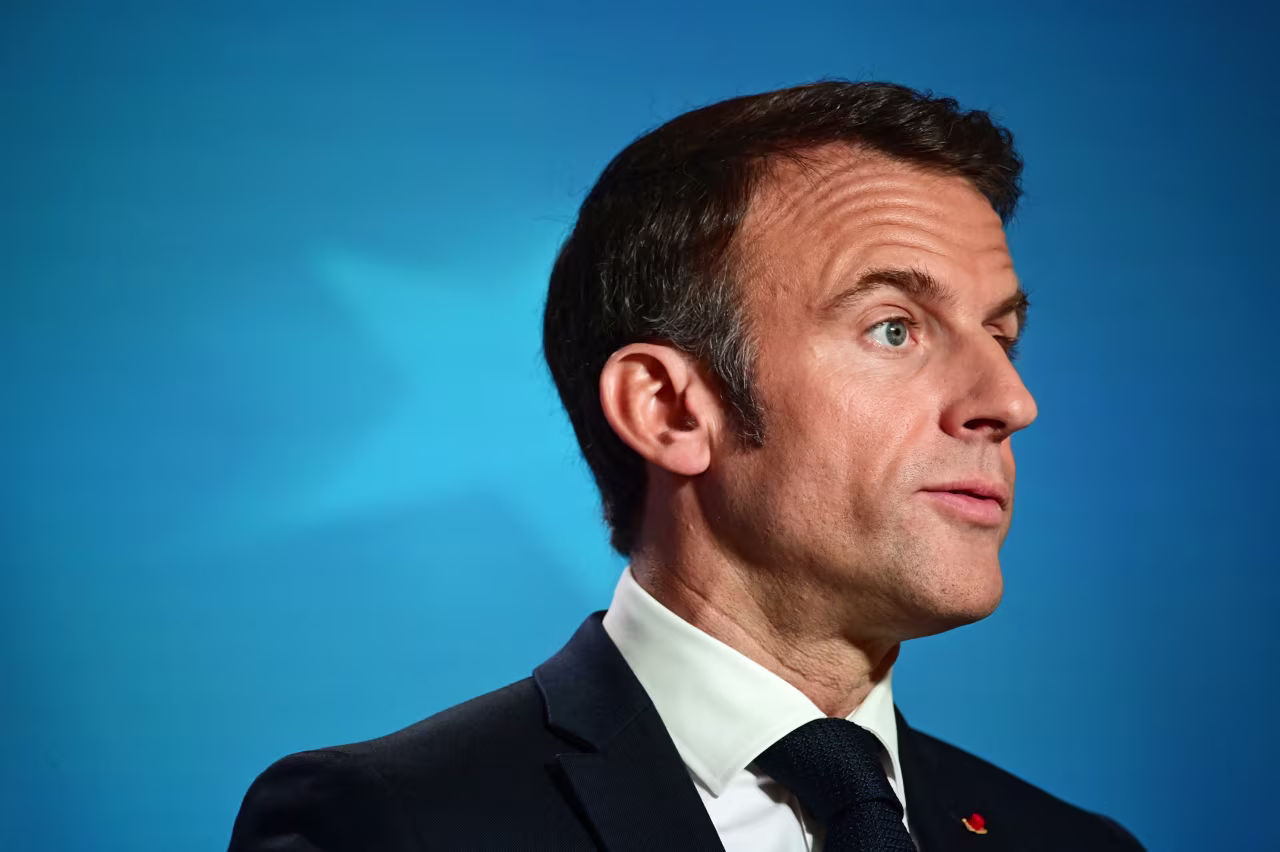 French President Emmanuel Macron attends an EU summit in Brussels on October 27. 